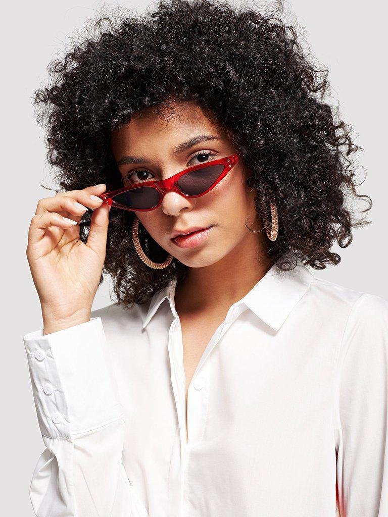 Cat Eye Flat Lens Sunglasses-accessories-Des Mess