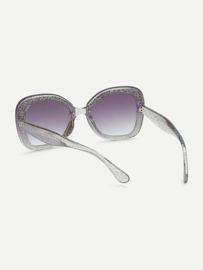 Glitter Frame Mirror Lens Sunglasses-accessories-Des Mess