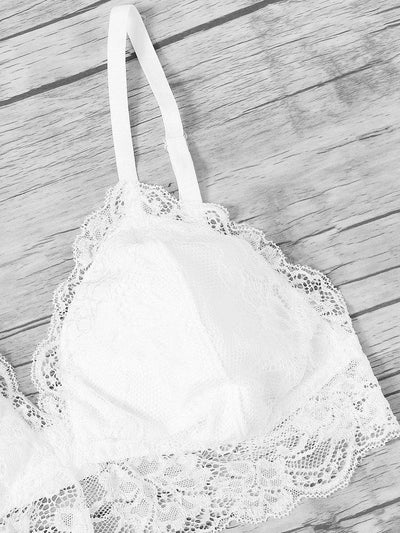 Lace Trim Triangle Bralette-lingerie-Des Mess
