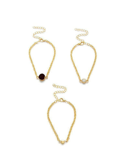 Round & Heart Charm Chain Bracelet--Des Mess