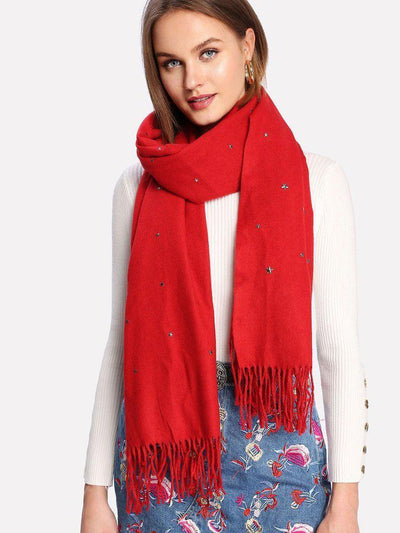 Fringe Trim Star Scarf-accessories-Des Mess