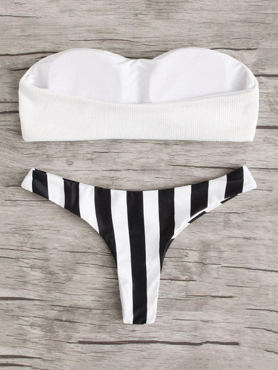 Mix & Match Bandeau Bikini Set-swimwear-Des Mess