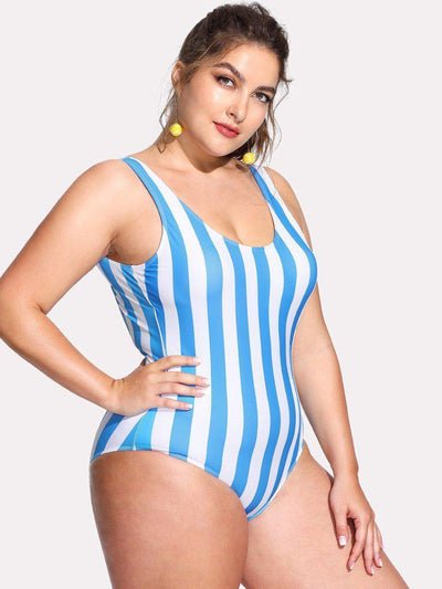 Open Back Striped Swimsuit-swimwear-Des Mess
