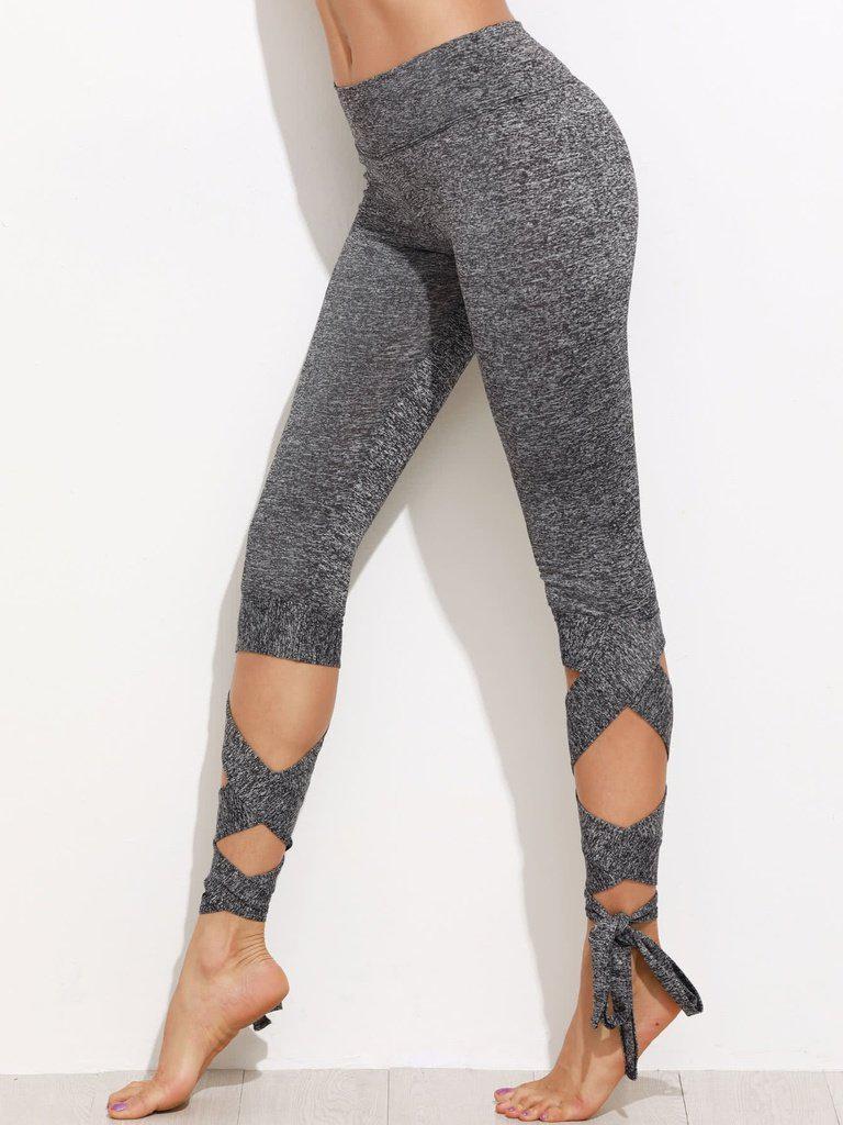 Marled Knit Cropped Tie Leggings-bottom-Des Mess