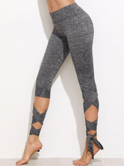 Marled Knit Cropped Tie Leggings-bottom-Des Mess