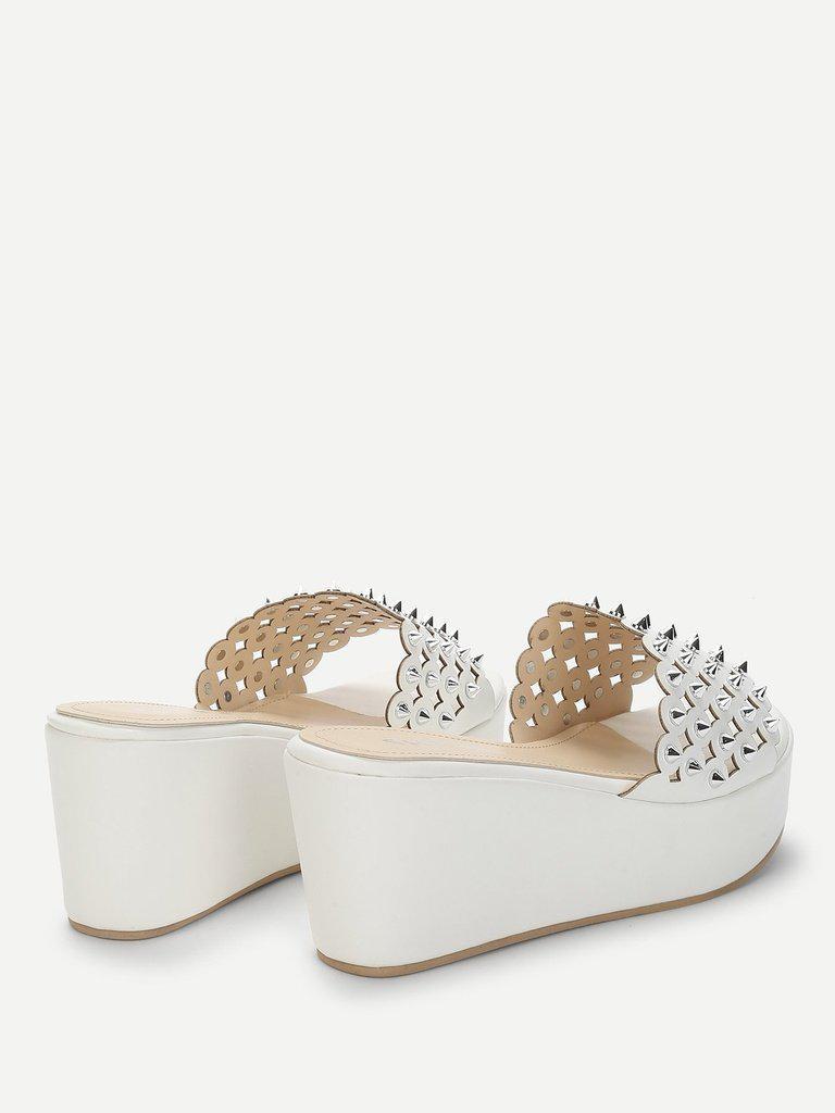 Rivet Cut Out Sandals-shoes-Des Mess