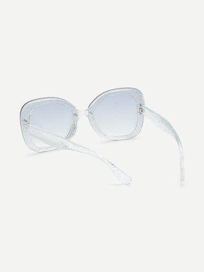 Glitter Frame Mirror Lens Sunglasses-accessories-Des Mess