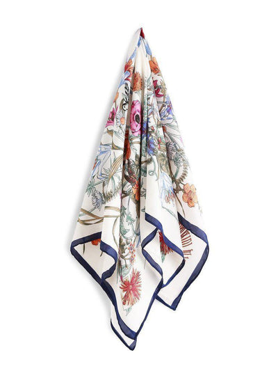 Calico Print Contrast Trim Bandana-accessories-Des Mess