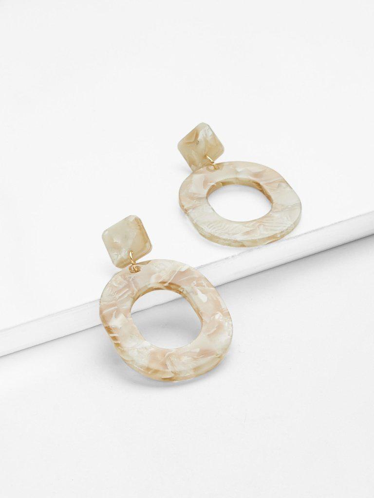 Geometric Design Stone Earrings-jewelry-Des Mess
