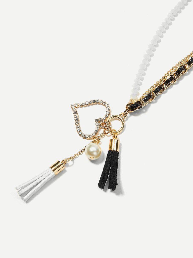 Tassel Detail Layered Beaded Bracelet--Des Mess