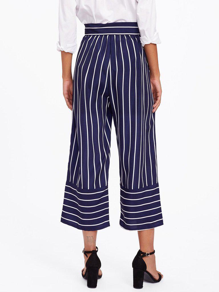 Striped Wide Leg Pants-bottom-Des Mess