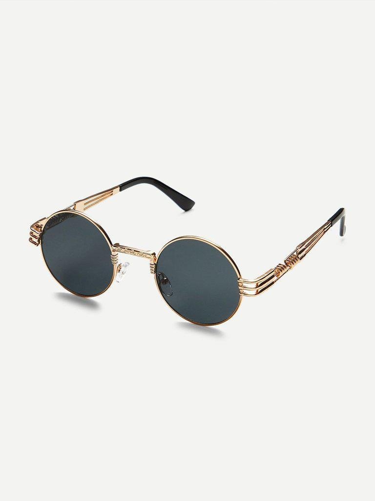 Metal Frame Round Sunglasses-accessories-Des Mess