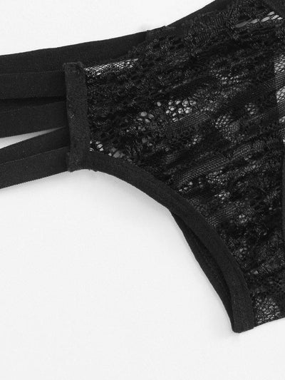 Scalloped Trim Lace Lingerie Set-lingerie-Des Mess