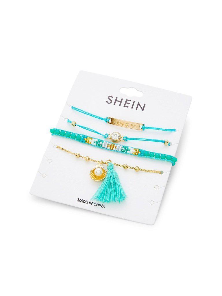 Tassel & Shell Detail Bracelet Set With Jewelry--Des Mess