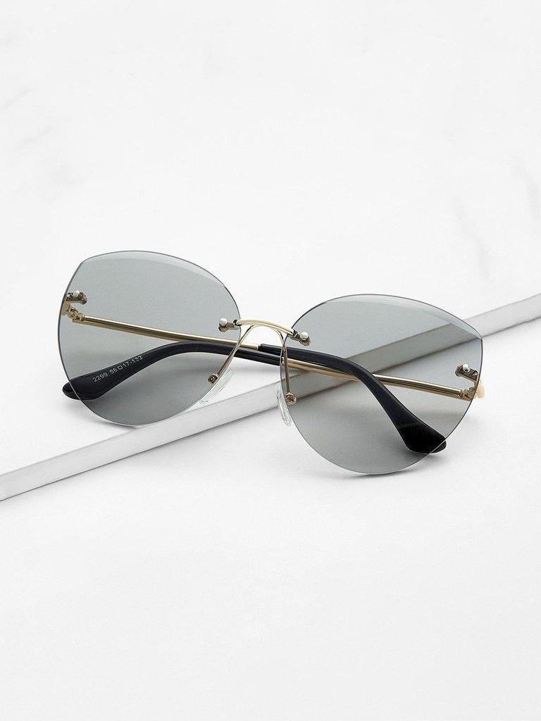 Rimless Cat Eye Sunglasses-accessories-Des Mess