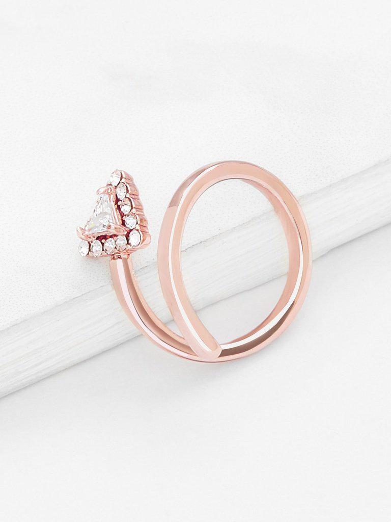 Rhinestone Triangle Design Wrap Ring-jewelry-Des Mess