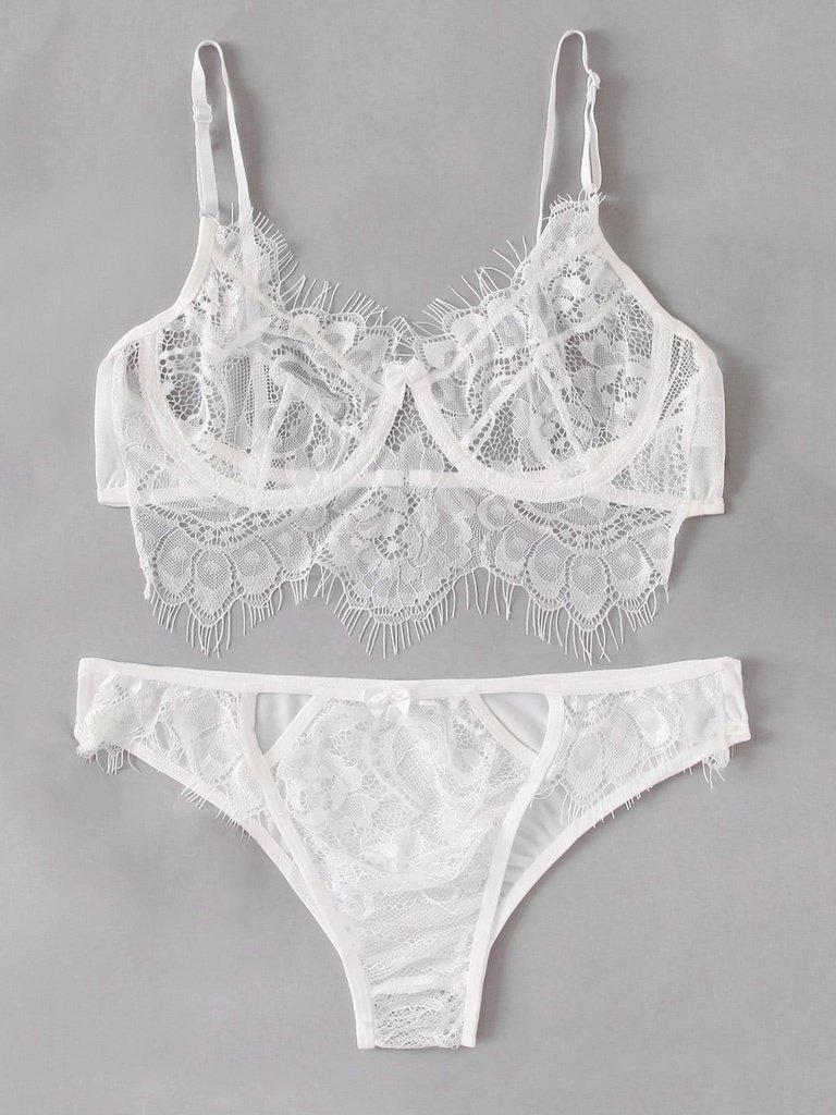 Eyelash Lace Lingerie Set-lingerie-Des Mess