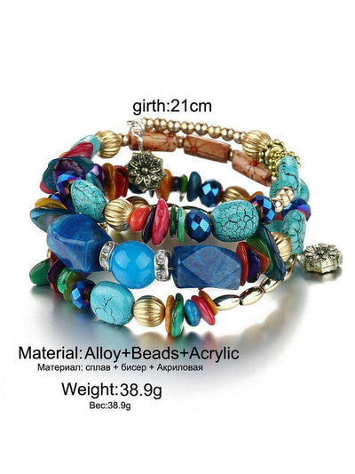 Mixed Shape Charm Beaded Layered Bracelet-jewelry-Des Mess