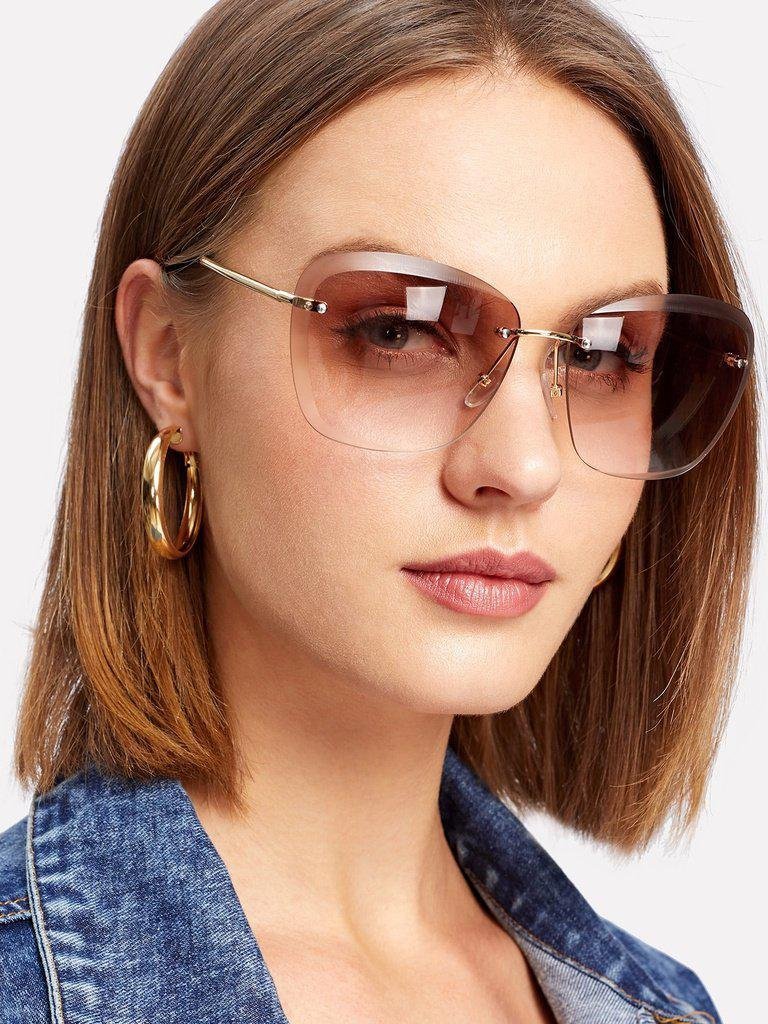 Rimless Tinted Lens Sunglasses-accessories-Des Mess