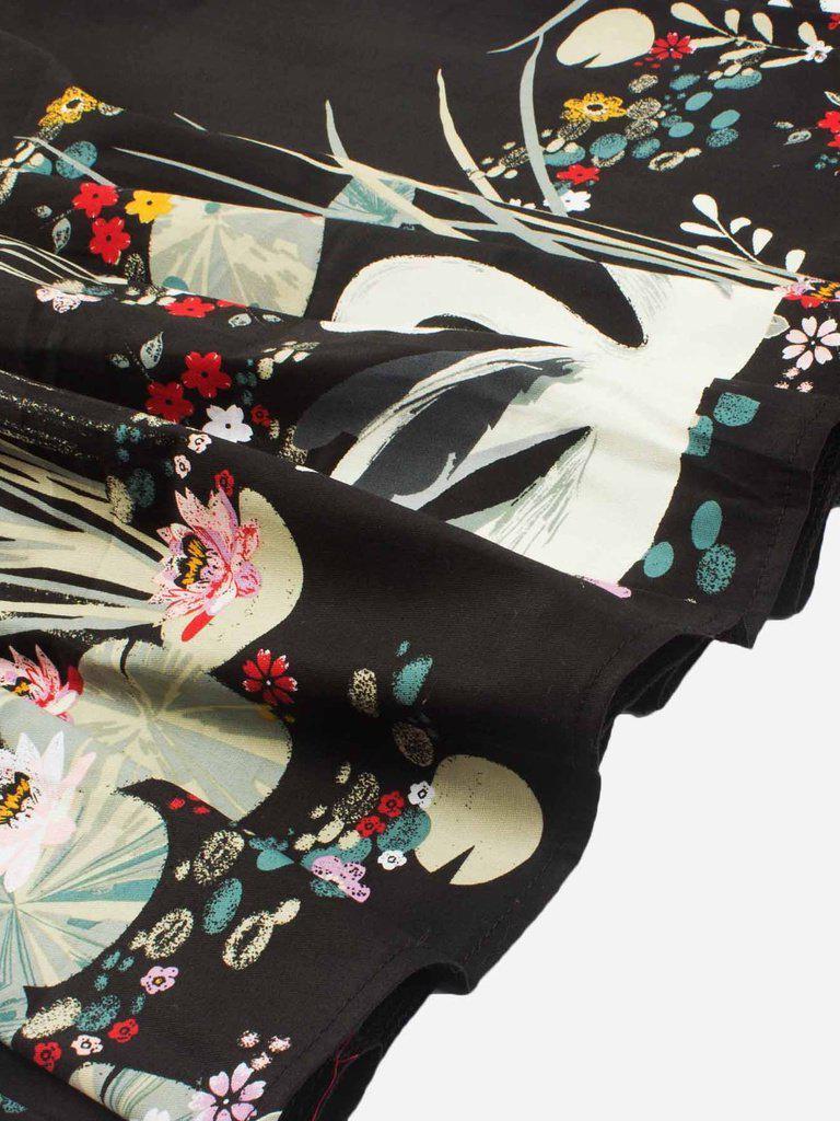 Swan Print Circle Skirt-bottom-Des Mess