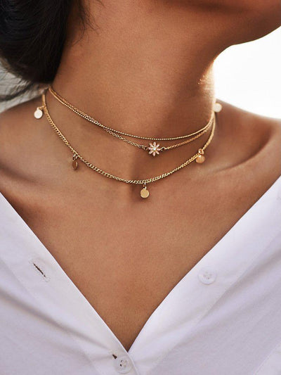 Star & Sequin Detail Chain Choker-jewelry-Des Mess