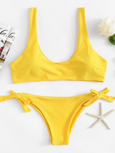 Knot Side Bikini Set-swimwear-Des Mess