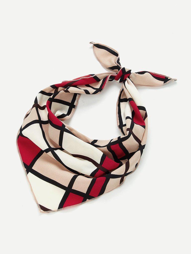 Color Block Twilly Scarf-accessories-Des Mess