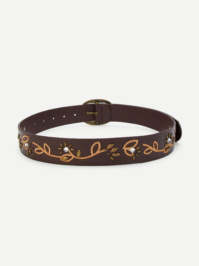 Embroidered & Rhinestone Belt-accessories-Des Mess