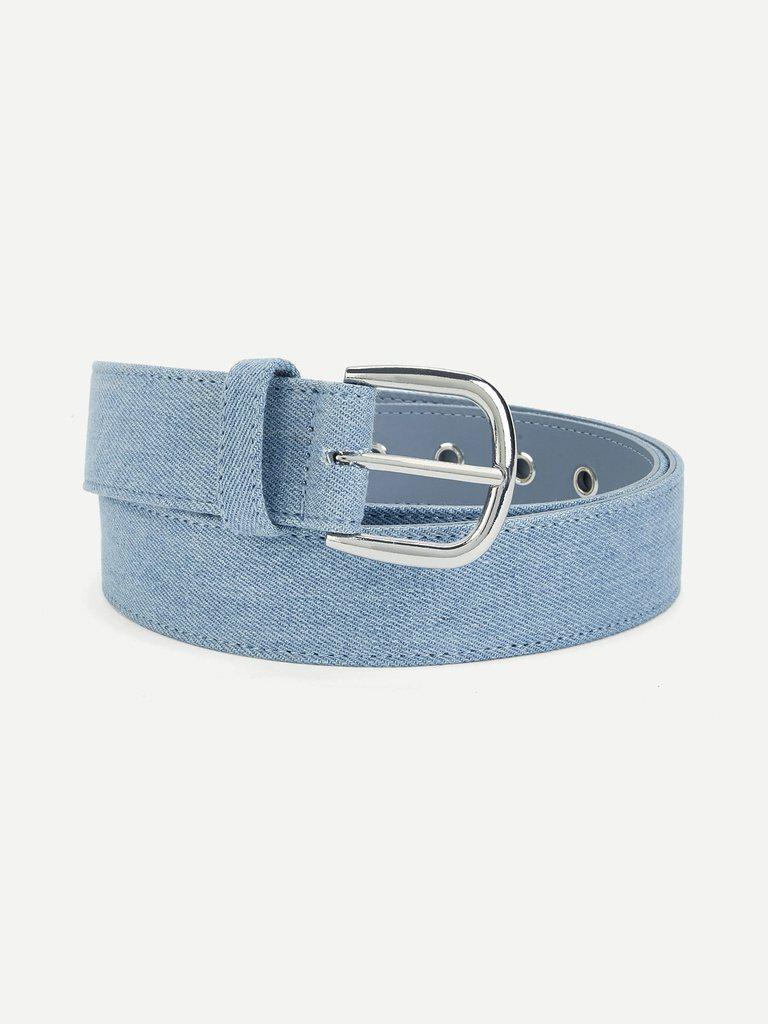Buckle Design Denim Belt-accessories-Des Mess