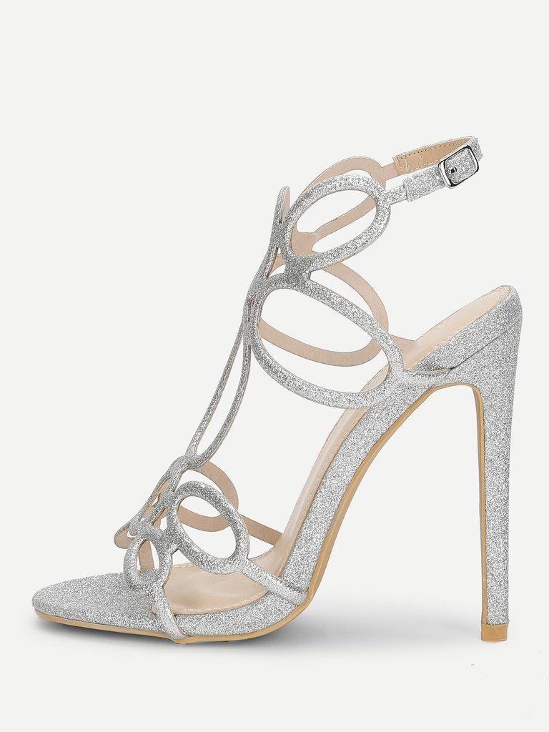 Glitter Design High Heel Sandals-shoes-Des Mess