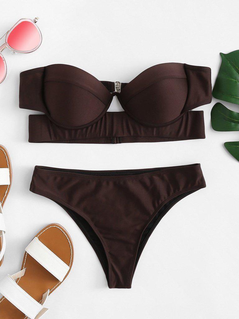 Cutout Bandeau Bikini Set-swimwear-Des Mess