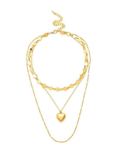 Heart & Sequin Detail Pendant Necklace-jewelry-Des Mess
