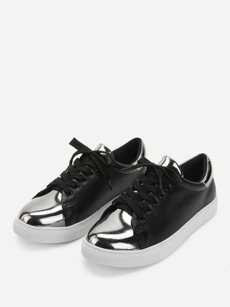 Two Tone Round Toe Sneakers-shoes-Des Mess