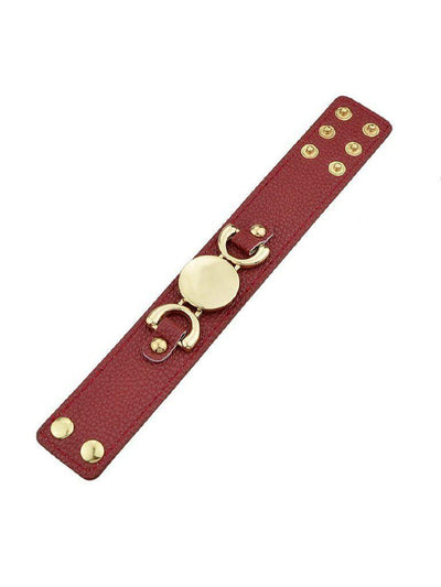 Red Original Letter Wide Bangle--Des Mess