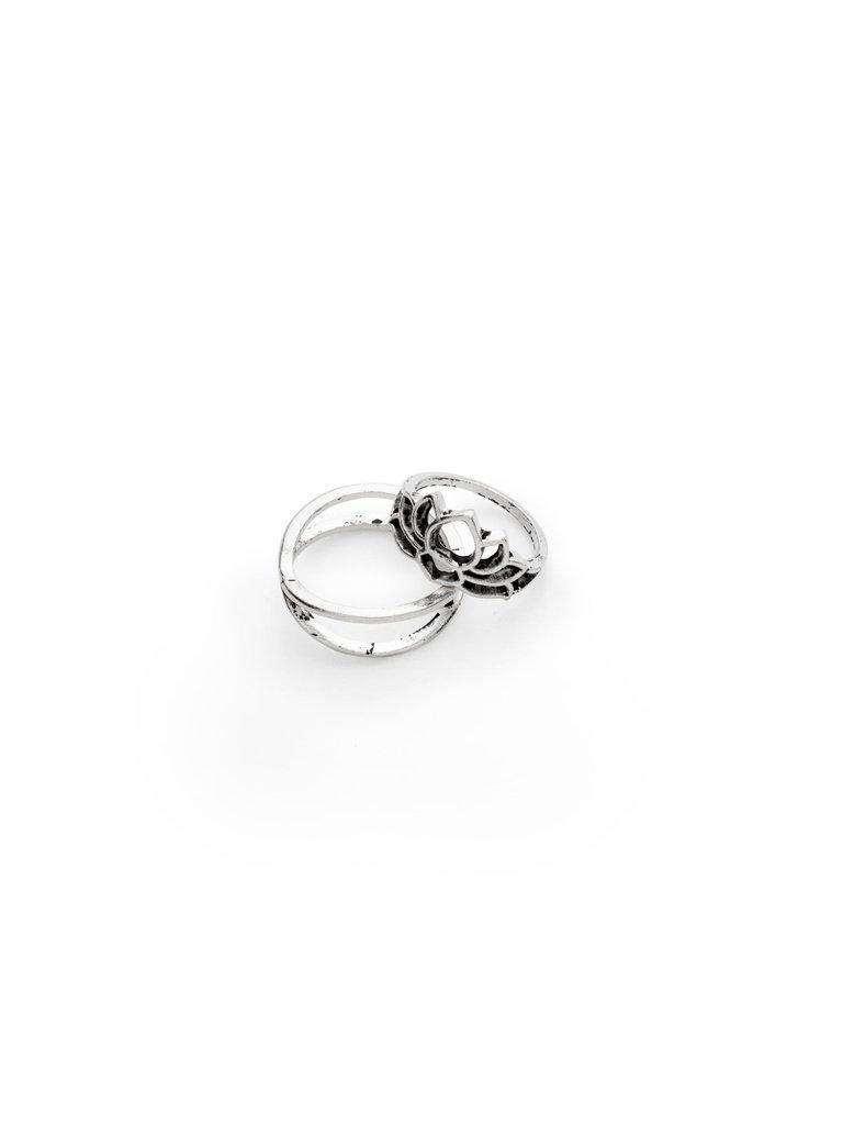 Hollow Flower Design Ring Set 7pcs-jewelry-Des Mess