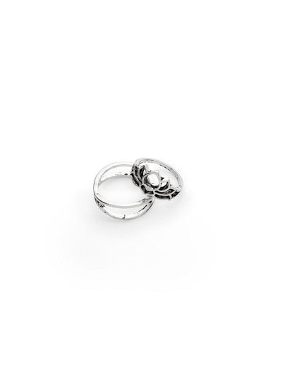 Hollow Flower Design Ring Set 7pcs-jewelry-Des Mess
