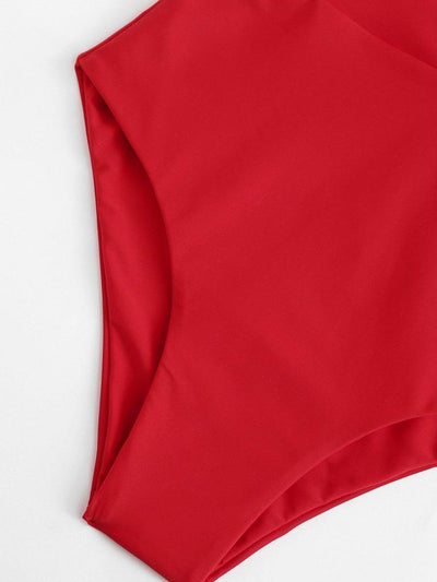 Deep V Neck Knot Swimsuit-swimwear-Des Mess