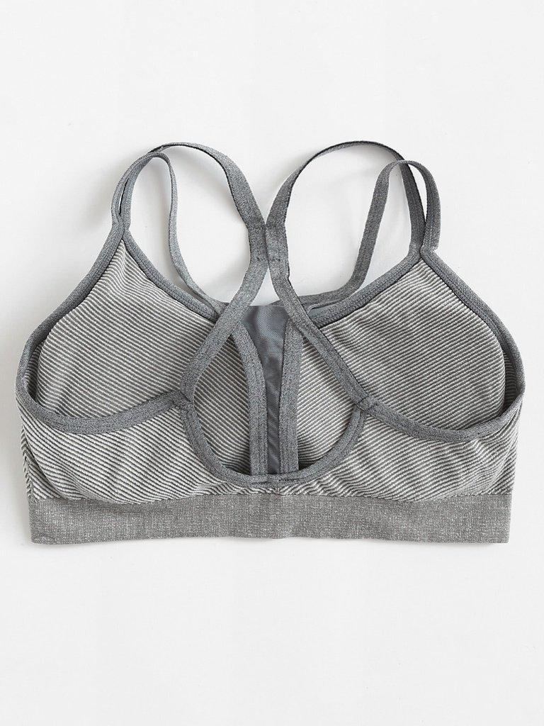 Striped Strappy Sports Bra-sportswear-Des Mess