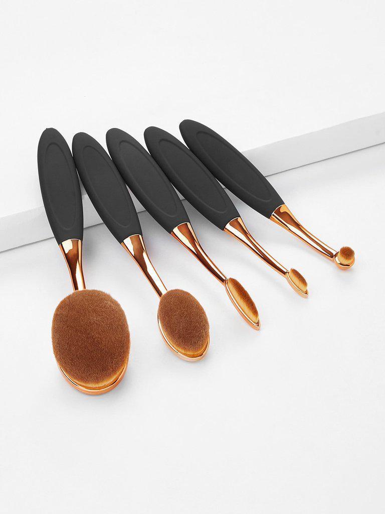 Oval Toothbrush Shaped Makeup Brush Set-makeup-Des Mess