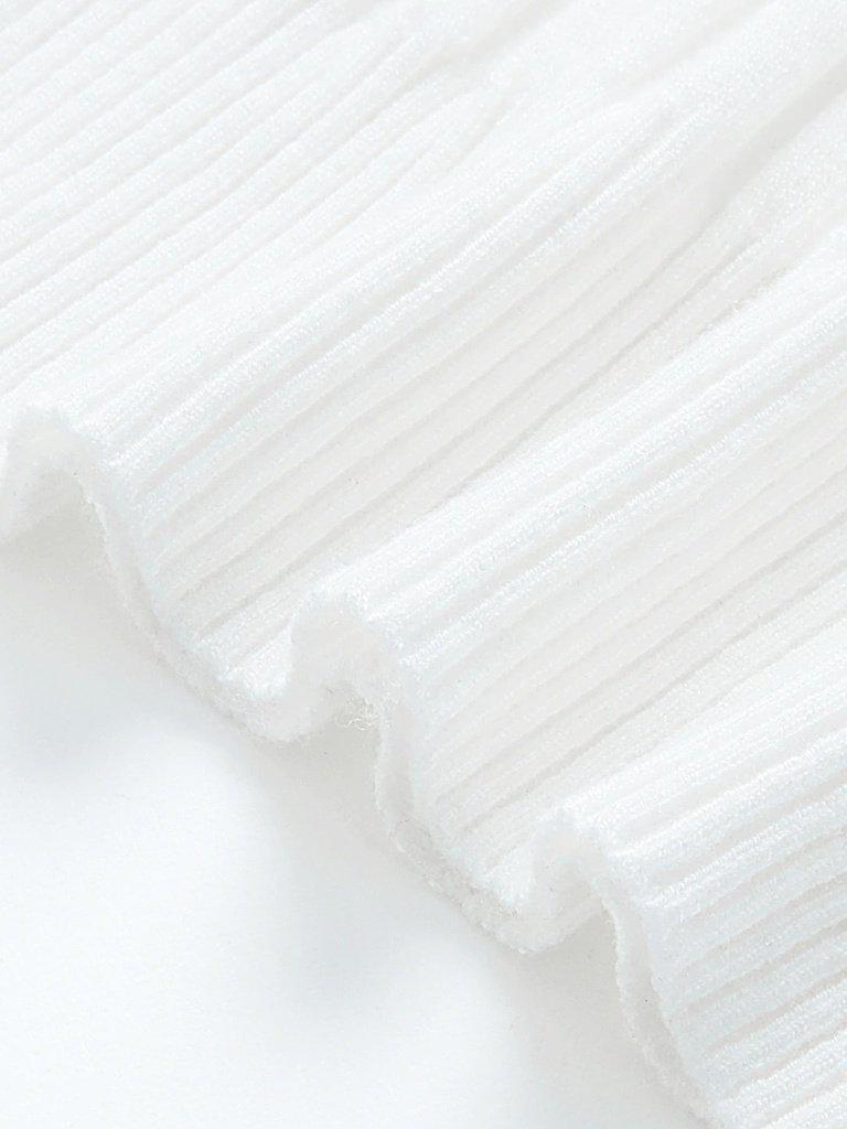 High Neck Ribbed Knit Sweater-outerwear-Des Mess