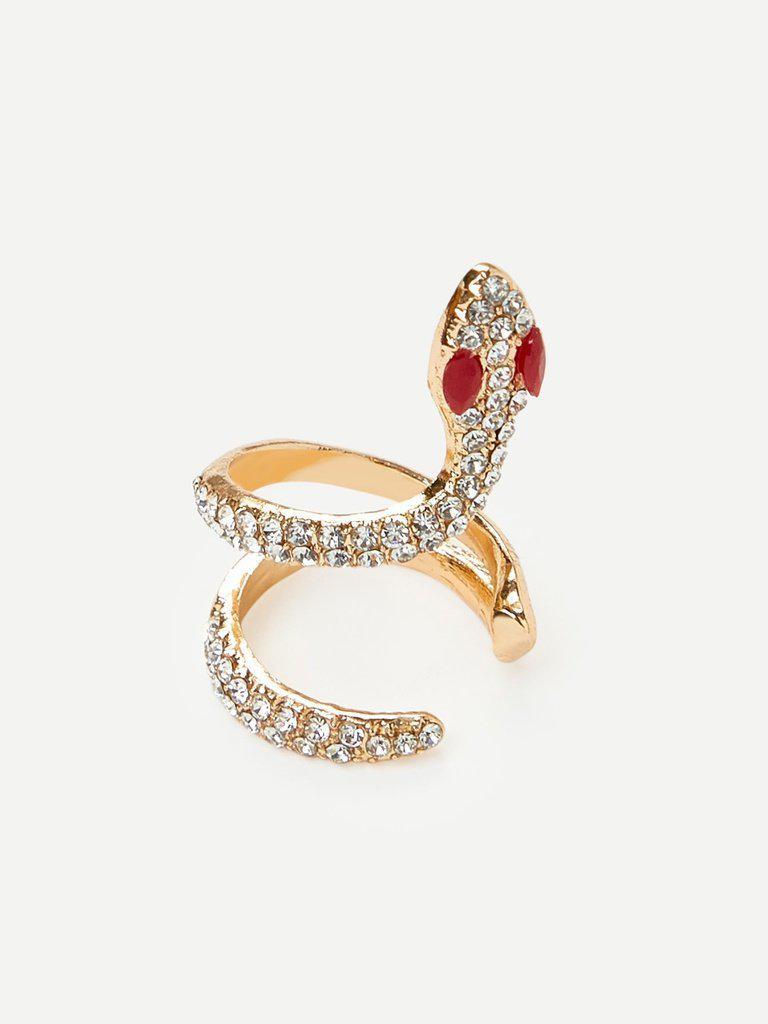 Rhinestone Snake Design Ring-jewelry-Des Mess