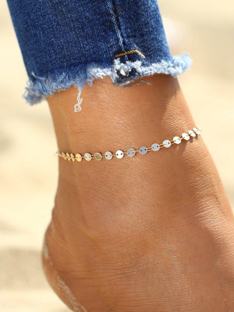 Sequin Design Chain Anklet-jewelry-Des Mess