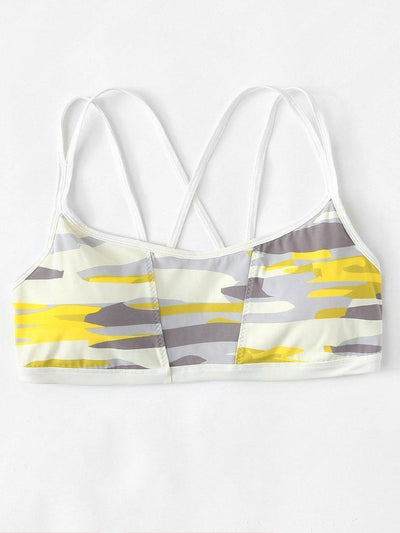 Colorblock Strappy Sports Bra-sportswear-Des Mess