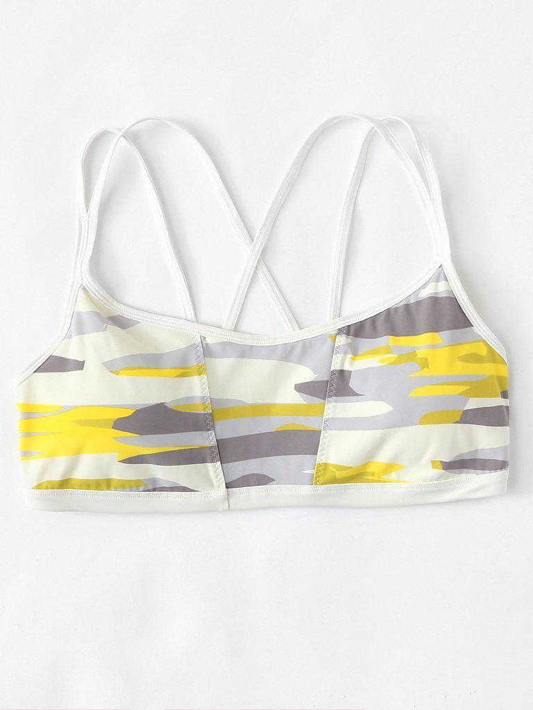 Colorblock Strappy Sports Bra-sportswear-Des Mess