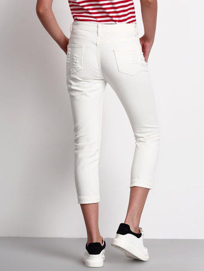 Frayed Ripped Capri Jeans-bottom-Des Mess