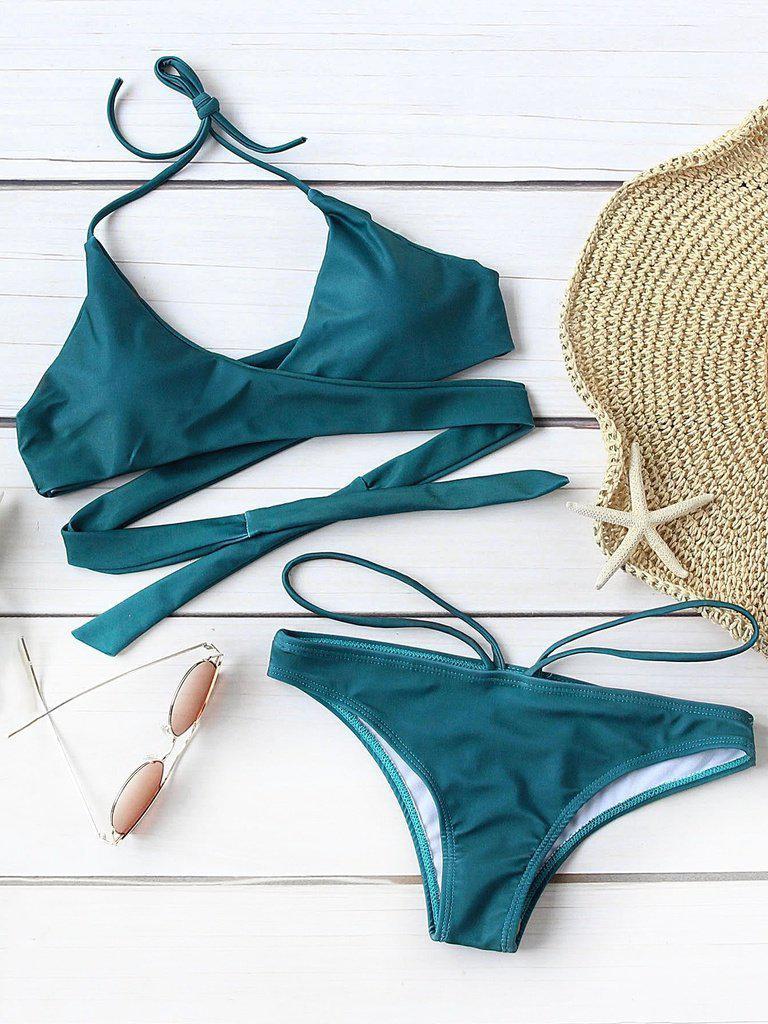 Halter Design Wrap Bikini Set--Des Mess