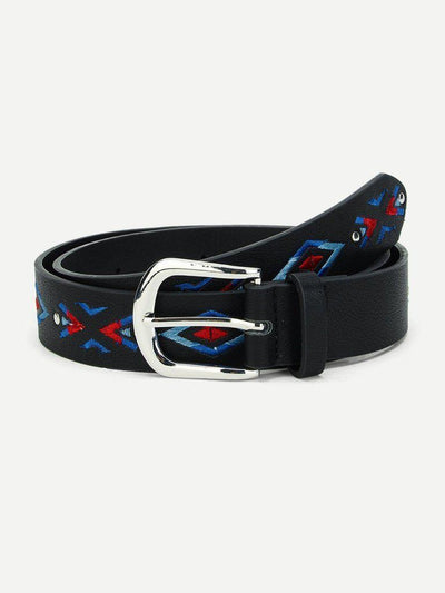 Geometric Embroidery Belt-accessories-Des Mess