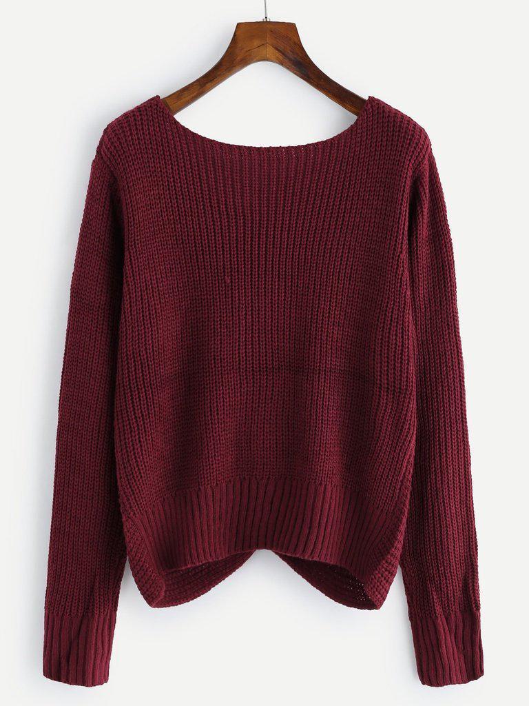 Pearl Beaded Detail Twist Sweater-outerwear-Des Mess