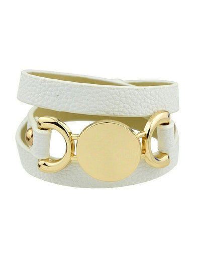 White Multi-Layer Winding Wide Bracelet--Des Mess
