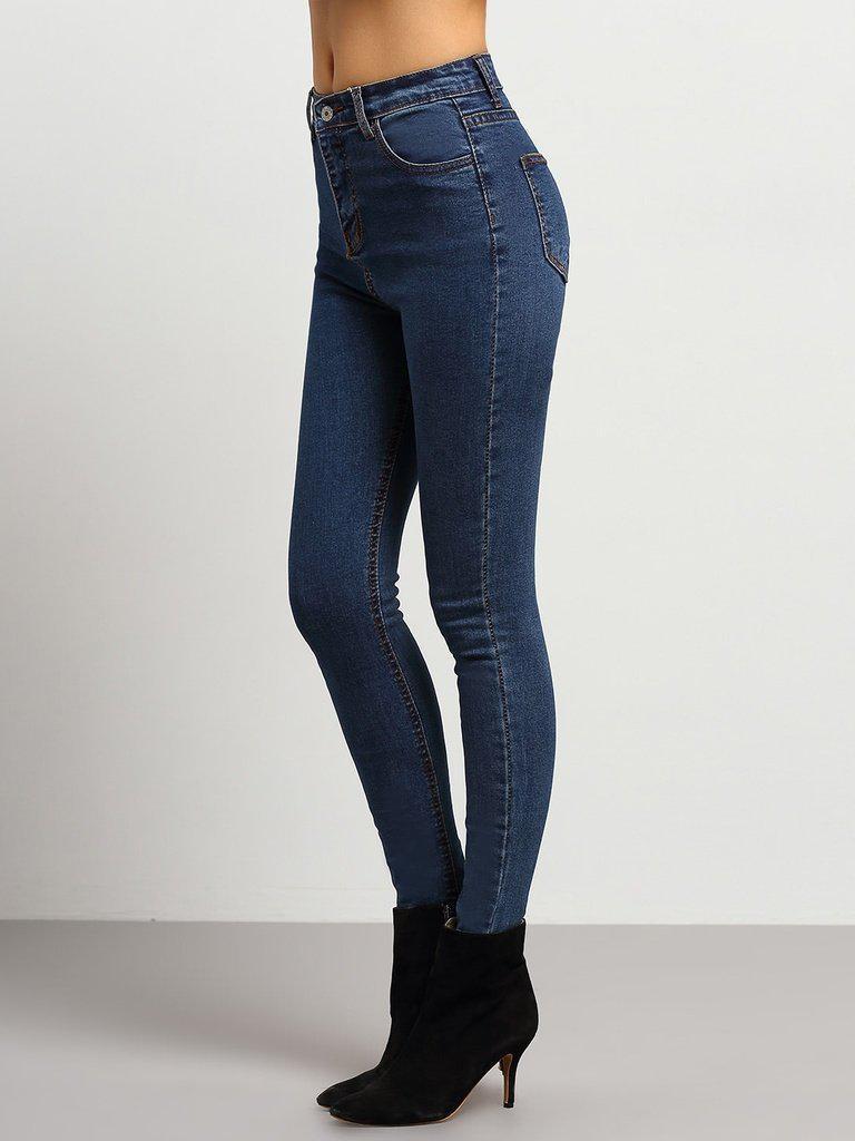 Skinny Denim Pants-bottom-Des Mess